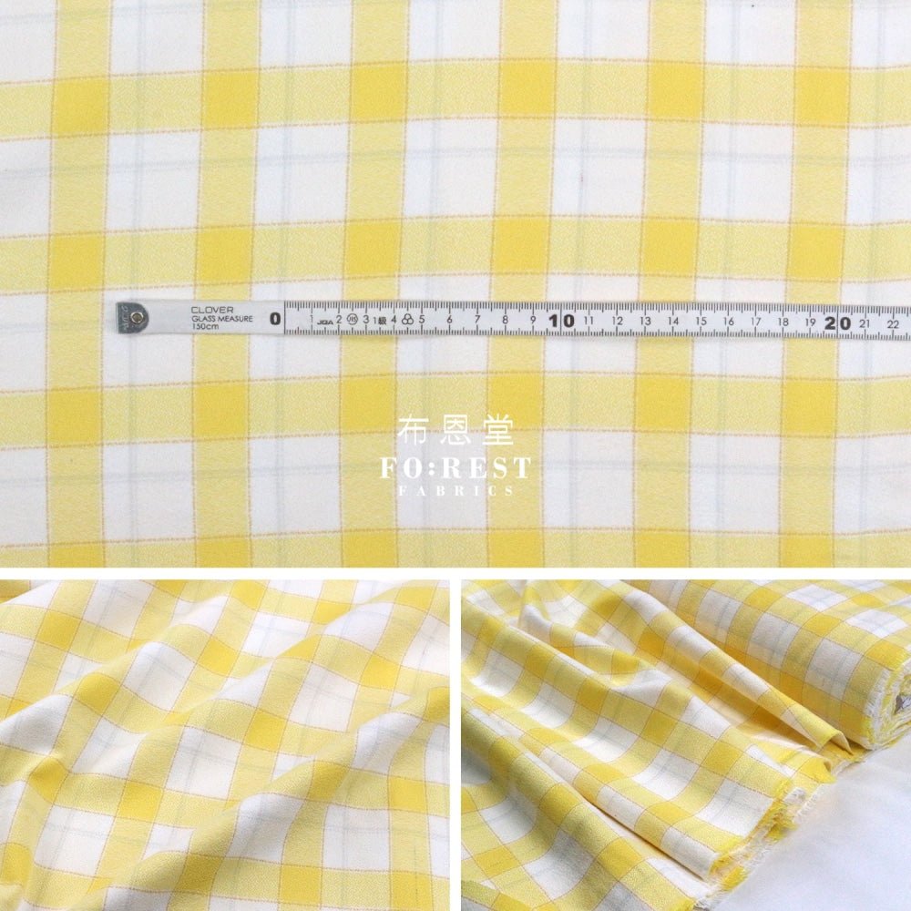 Flannel - YELLOW TARTAN 法籣絨 - FO:REST Fabric 布恩堂Liberty fabrictana lawnjapanese fabricykk zipper