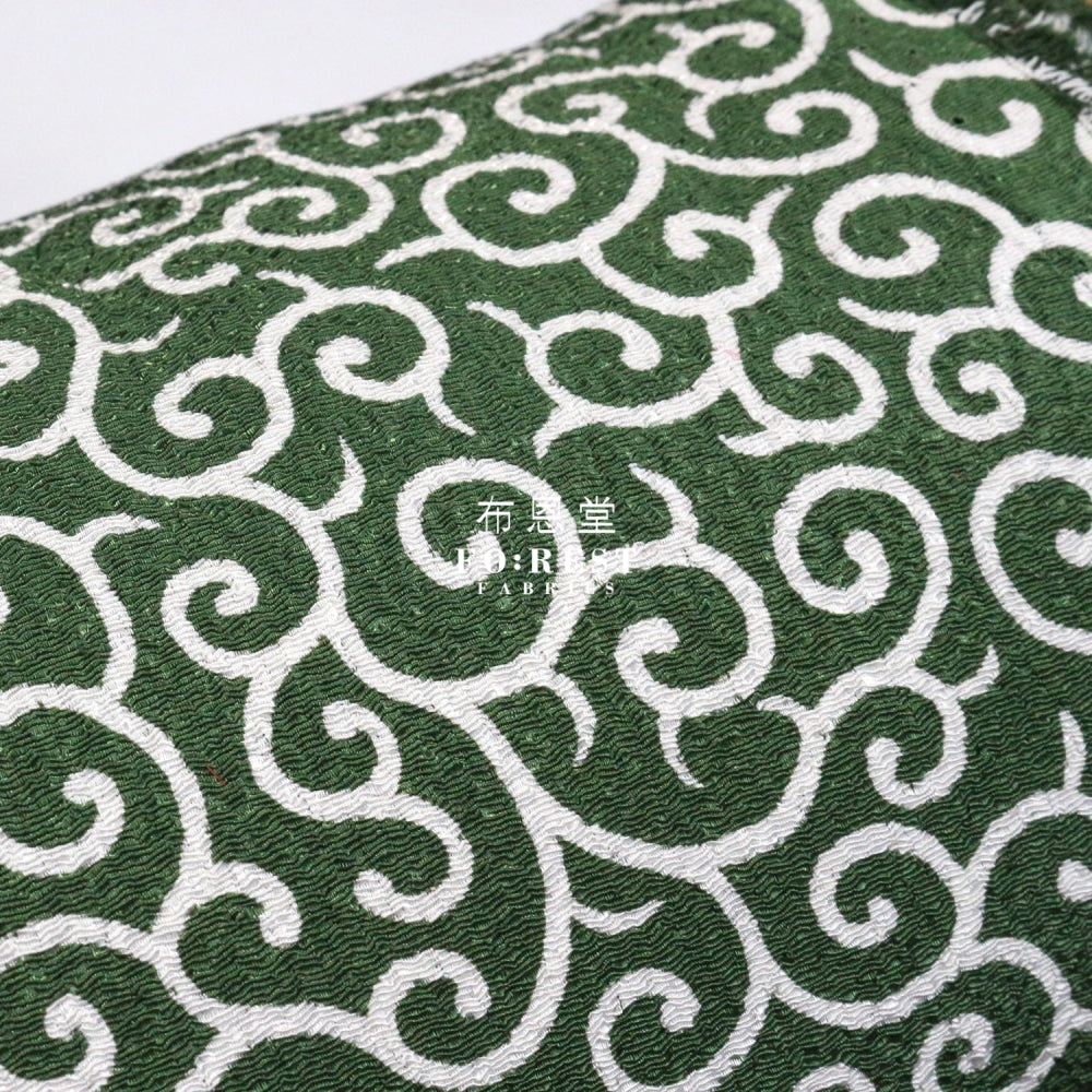 Futakoshi Crepe - Karakusa Fabric Green Polyester
