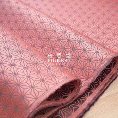 Gold Brocade - Asanoha Pink Kinran Fabric Polyester