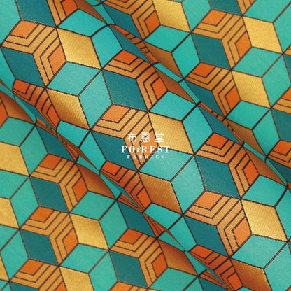 Gold Brocade - Big Japanese Tortoiseshell Fabric Polyester