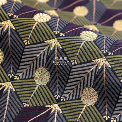 Gold Brocade - Bushido Fabric Moss Polyester
