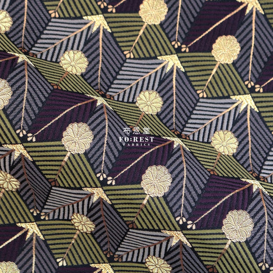 Gold Brocade - Bushido Fabric Moss Polyester