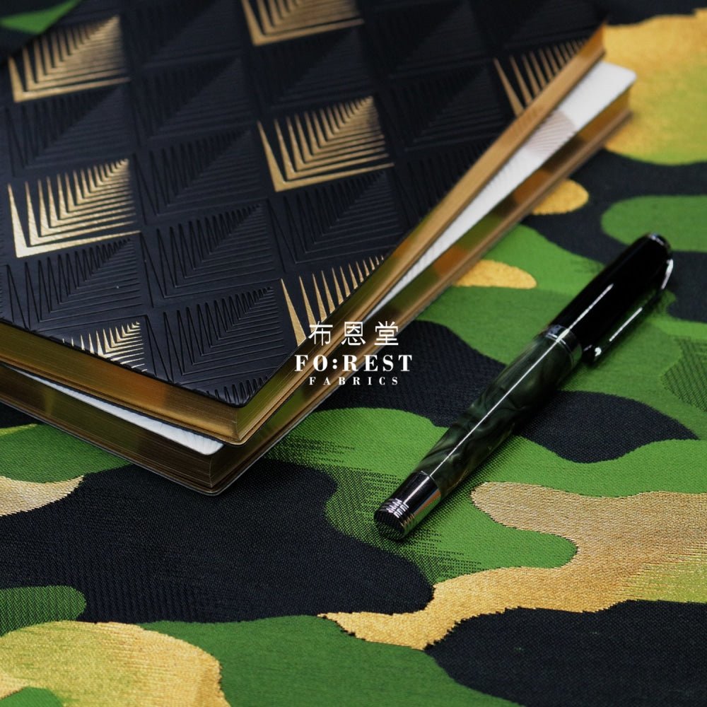 Gold Brocade - Camouflage fabric GREEN - FO:REST Fabric 布恩堂Liberty fabrictana lawnjapanese fabricykk zipper