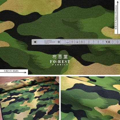 Gold Brocade - Camouflage fabric GREEN - FO:REST Fabric 布恩堂Liberty fabrictana lawnjapanese fabricykk zipper