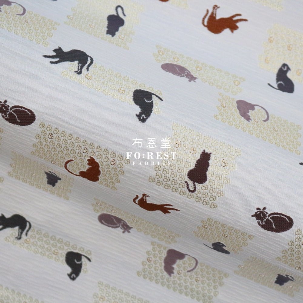 Gold Brocade - Cats Paw 綿綿貓掌 fabric - FO:REST Fabric 布恩堂Liberty fabrictana lawnjapanese fabricykk zipper