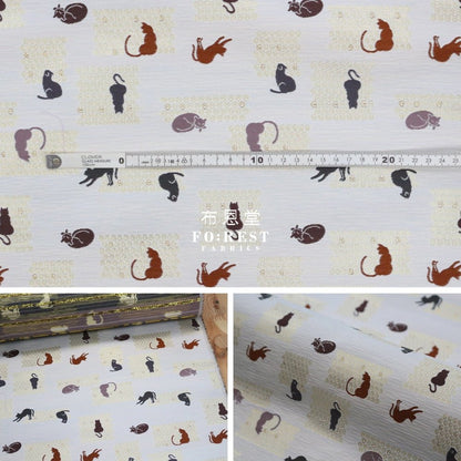 Gold Brocade - Cats Paw 綿綿貓掌 fabric - FO:REST Fabric 布恩堂Liberty fabrictana lawnjapanese fabricykk zipper