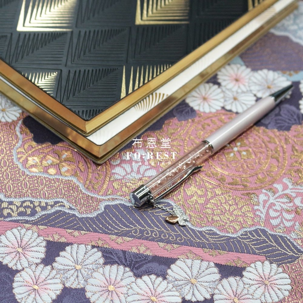 Gold Brocade - Chrysanthemum 九華菊 fabric PURPLE - FO:REST Fabric 布恩堂Liberty fabrictana lawnjapanese fabricykk zipper