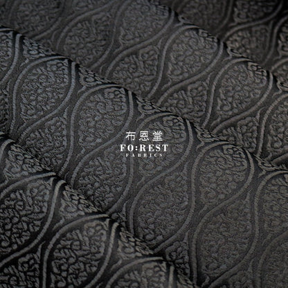 Gold Brocade - Cloud 雲立涌紋 fabric Black - FO:REST Fabric 布恩堂Liberty fabrictana lawnjapanese fabricykk zipper