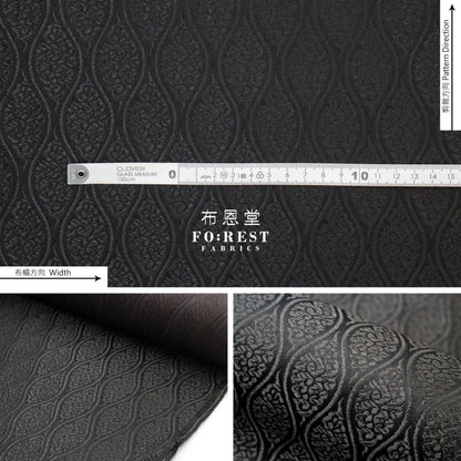 Gold Brocade - Cloud 雲立涌紋 fabric Black - FO:REST Fabric 布恩堂Liberty fabrictana lawnjapanese fabricykk zipper