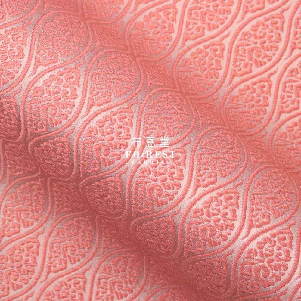 Gold Brocade - Cloud 雲立涌紋 fabric PInk - FO:REST Fabric 布恩堂Liberty fabrictana lawnjapanese fabricykk zipper