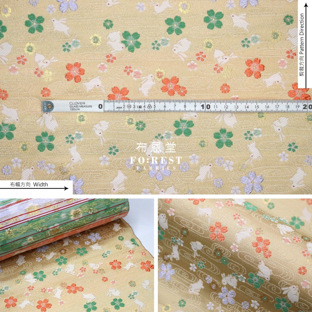 Gold Brocade - Cloud Rabbit Fabric Polyester