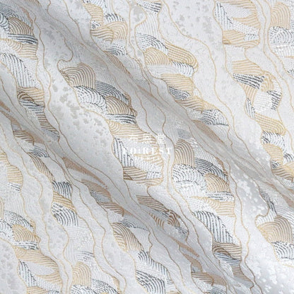 Gold Brocade - Cloud Wave flower fabric white - FO:REST Fabric 布恩堂Liberty fabrictana lawnjapanese fabricykk zipper