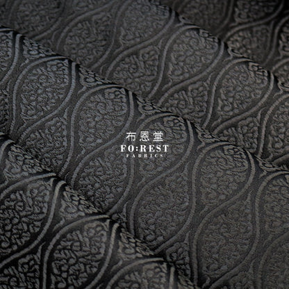 Gold Brocade - Cloud Fabric Black Polyester