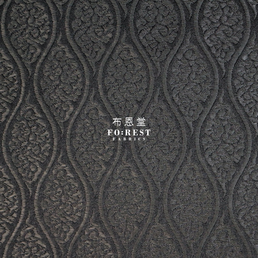Gold Brocade - Cloud Fabric Black Polyester