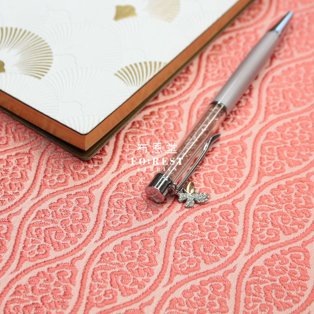 Gold Brocade - Cloud Fabric Pink Polyester