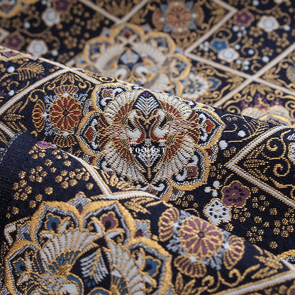 Gold Brocade - 曉鶴 crane KINRAN fabric black - FO:REST Fabric 布恩堂Liberty fabrictana lawnjapanese fabricykk zipper