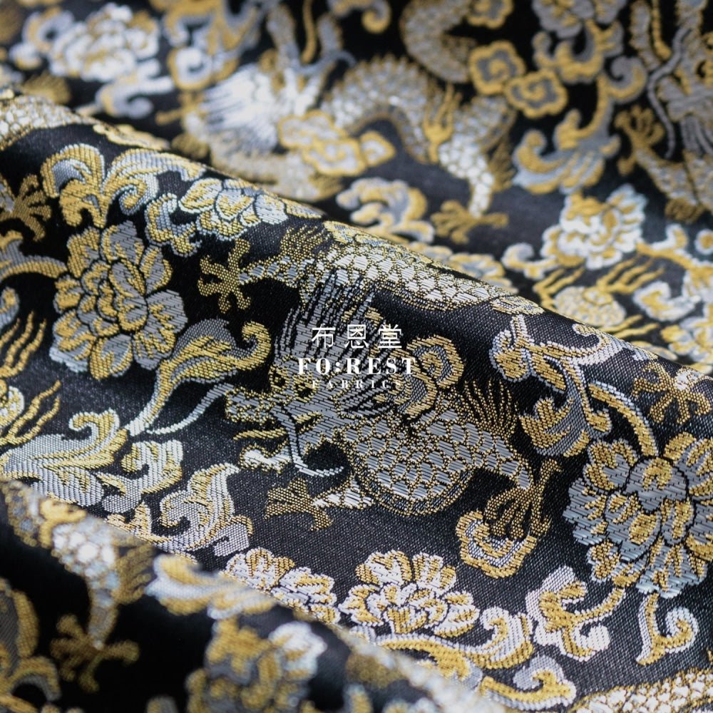Gold Brocade - Dragon fabric Yellow - FO:REST Fabric 布恩堂Liberty fabrictana lawnjapanese fabricykk zipper