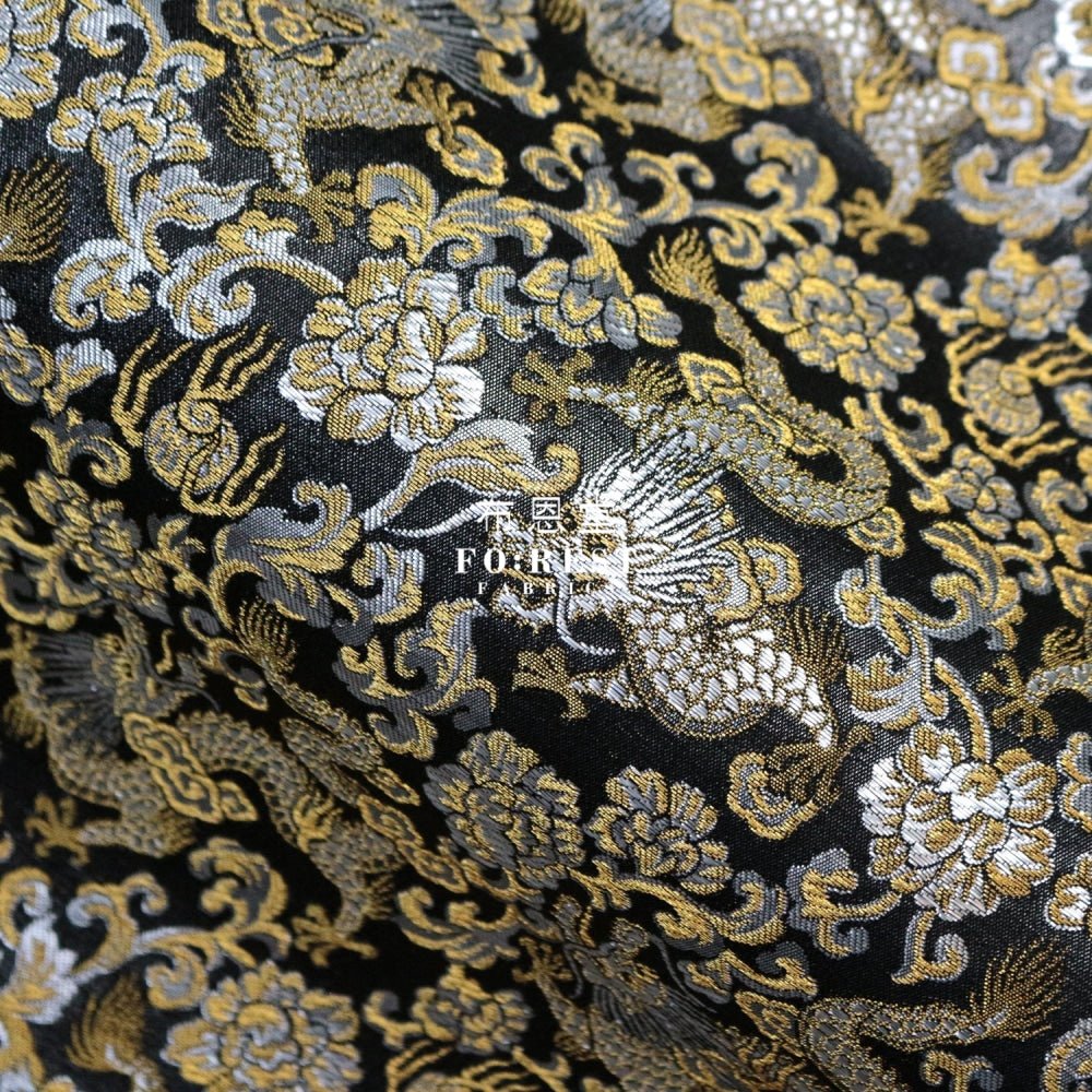 Gold Brocade - Dragon fabric Yellow - FO:REST Fabric 布恩堂Liberty fabrictana lawnjapanese fabricykk zipper