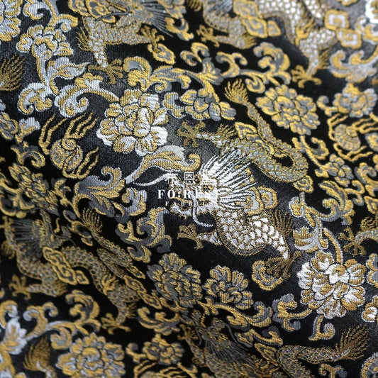 Gold Brocade - Dragon fabric Yellow - FO:REST Fabric 布恩堂Liberty fabrictana lawnjapanese fabricykk zipper