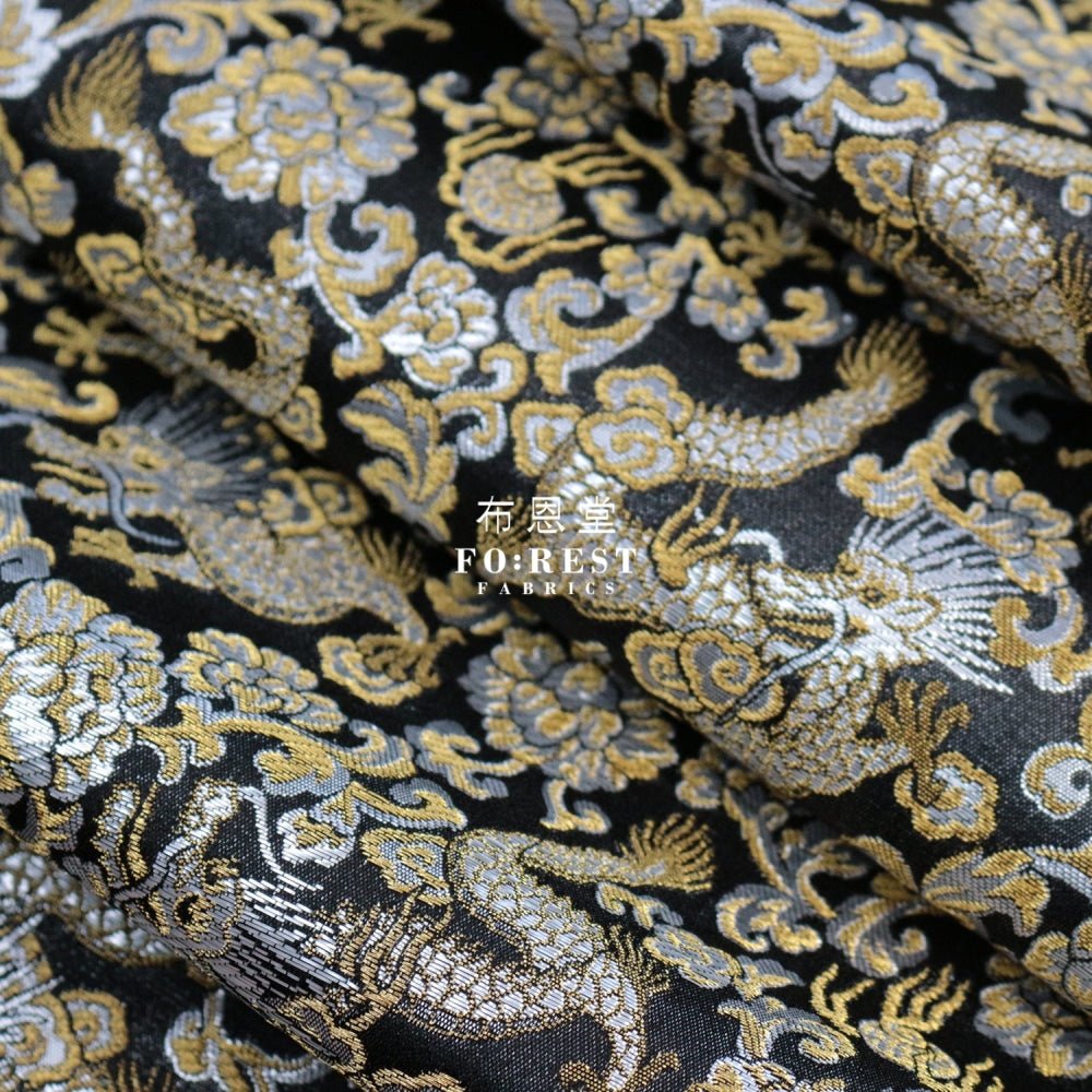 Gold Brocade - Dragon fabric Yellow - FO:REST Fabric 布恩堂Liberty fabrictana lawnjapanese fabricykk zipper