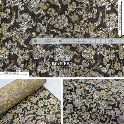 Gold Brocade - Dragon fabric Yellow - FO:REST Fabric 布恩堂Liberty fabrictana lawnjapanese fabricykk zipper