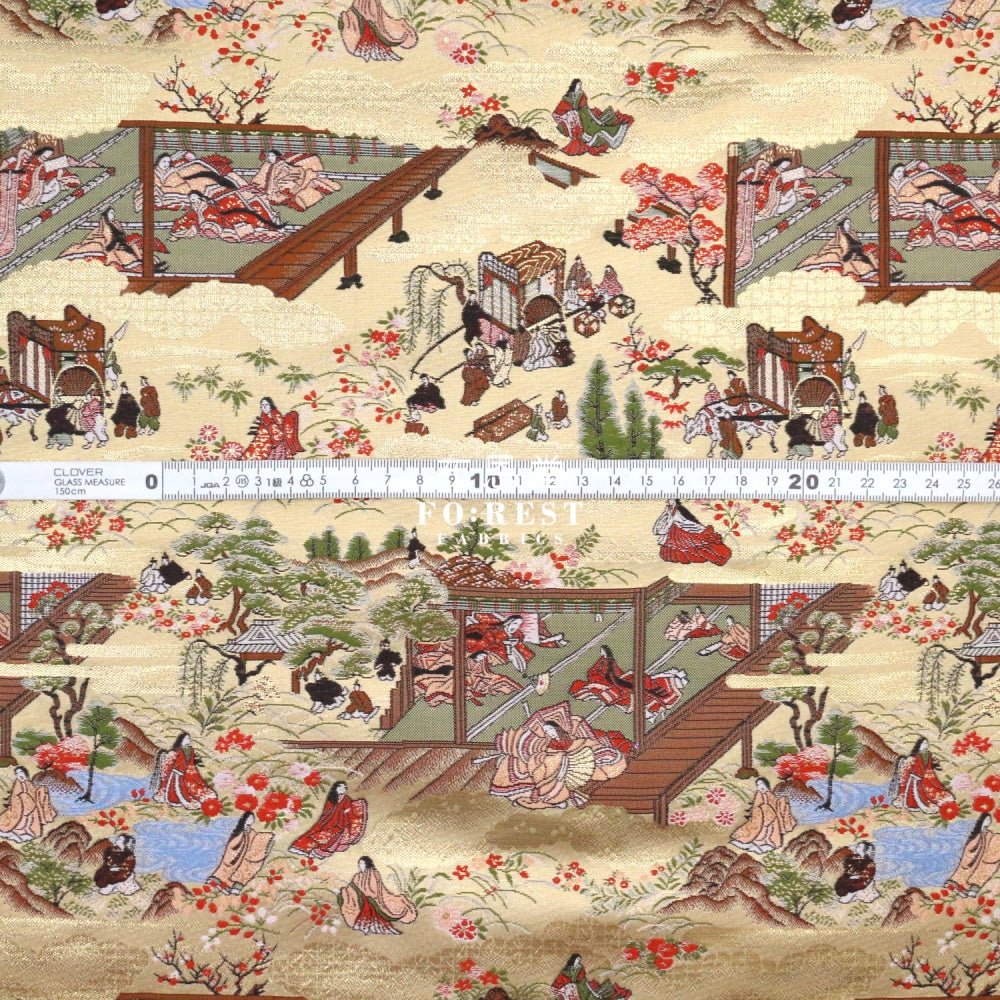 Gold Brocade - 源氏物語 fabric 4 - FO:REST Fabric 布恩堂Liberty fabrictana lawnjapanese fabricykk zipper