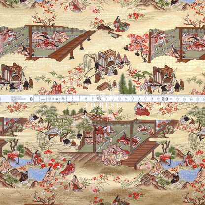 Gold Brocade - 源氏物語 fabric 4 - FO:REST Fabric 布恩堂Liberty fabrictana lawnjapanese fabricykk zipper