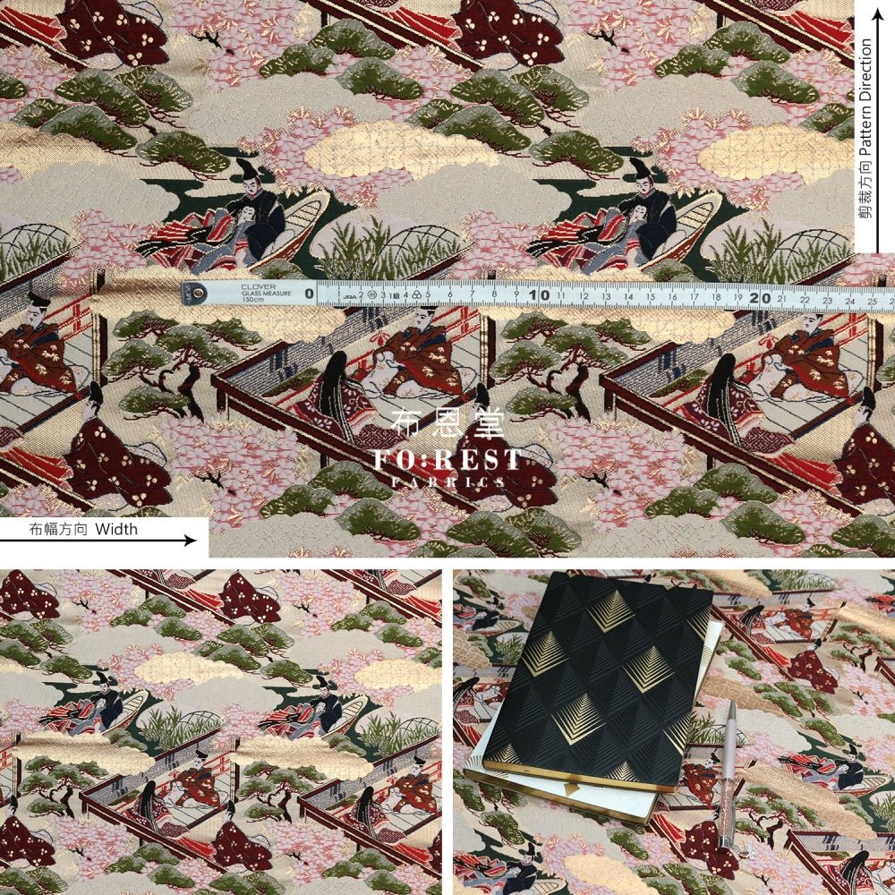 Gold Brocade - 源氏物語 fabric 5 - FO:REST Fabric 布恩堂Liberty fabrictana lawnjapanese fabricykk zipper