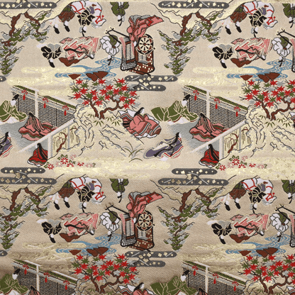 Gold Brocade - 源氏物語 fabric 6 - FO:REST Fabric 布恩堂Liberty fabrictana lawnjapanese fabricykk zipper
