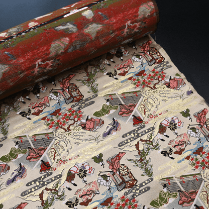 Gold Brocade - 源氏物語 fabric 6 - FO:REST Fabric 布恩堂Liberty fabrictana lawnjapanese fabricykk zipper