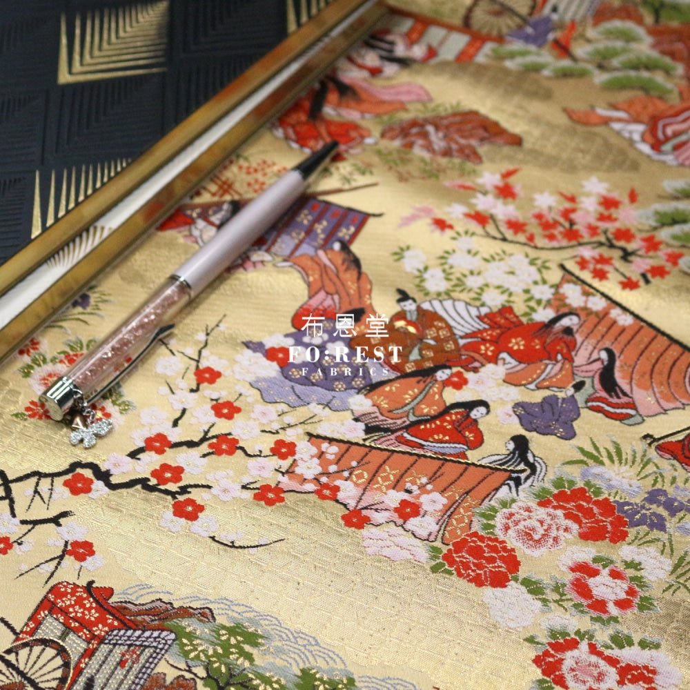 Gold Brocade - 源氏物語 fabric 7 - FO:REST Fabric 布恩堂Liberty fabrictana lawnjapanese fabricykk zipper