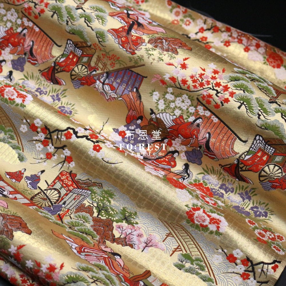 Gold Brocade - 源氏物語 fabric 7 - FO:REST Fabric 布恩堂Liberty fabrictana lawnjapanese fabricykk zipper