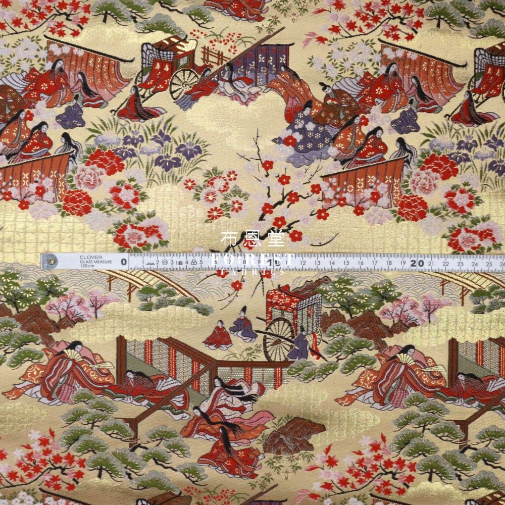 Gold Brocade - 源氏物語 fabric 7 - FO:REST Fabric 布恩堂Liberty fabrictana lawnjapanese fabricykk zipper