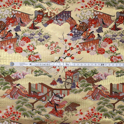 Gold Brocade - 源氏物語 fabric 7 - FO:REST Fabric 布恩堂Liberty fabrictana lawnjapanese fabricykk zipper