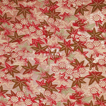 Gold Brocade - foliage紅葉 fabric - FO:REST Fabric 布恩堂Liberty fabrictana lawnjapanese fabricykk zipper