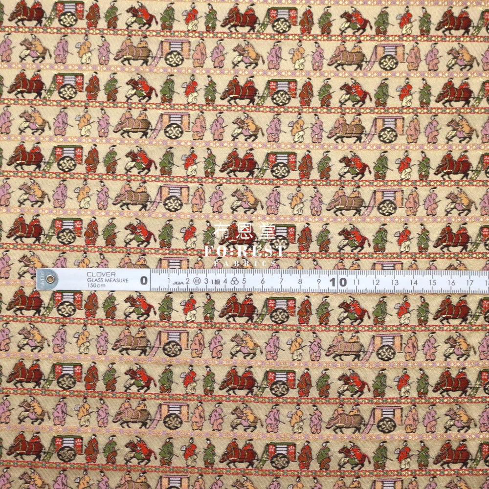 Gold Brocade - Genji Monogatari Emaki Story Fabric 1 Polyester