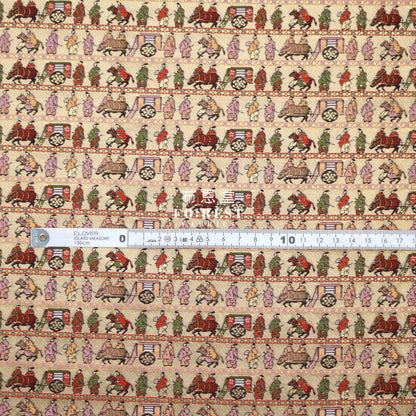 Gold Brocade - Genji Monogatari Emaki Story Fabric 1 Polyester