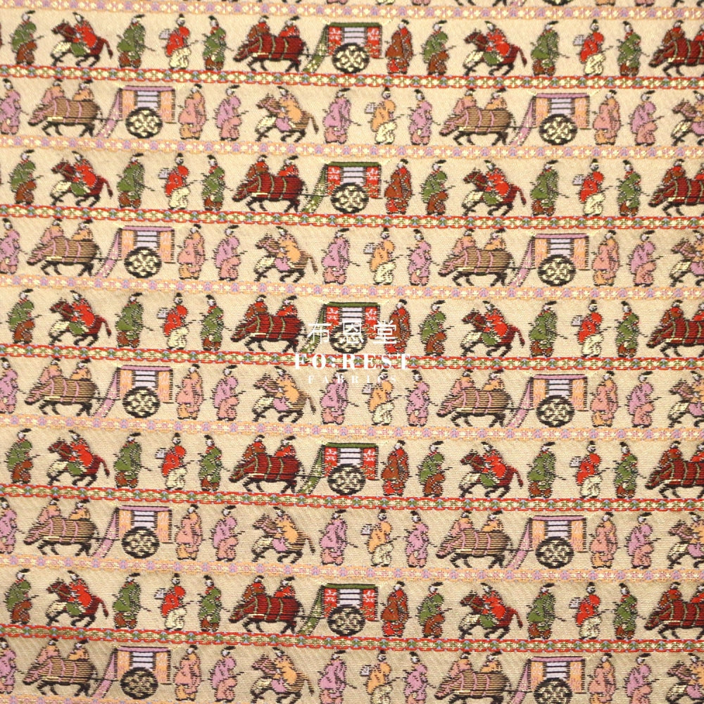 Gold Brocade - Genji Monogatari Emaki Story Fabric 1 Polyester