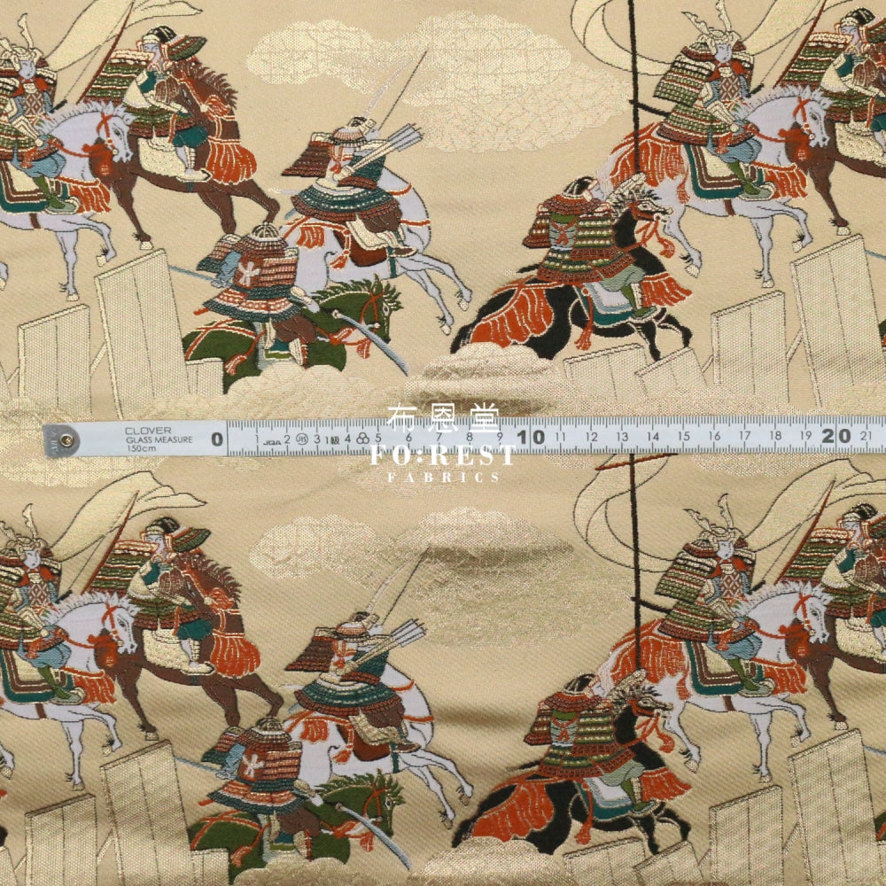 Gold Brocade - Genji Monogatari Emaki Story Fabric 9 Polyester