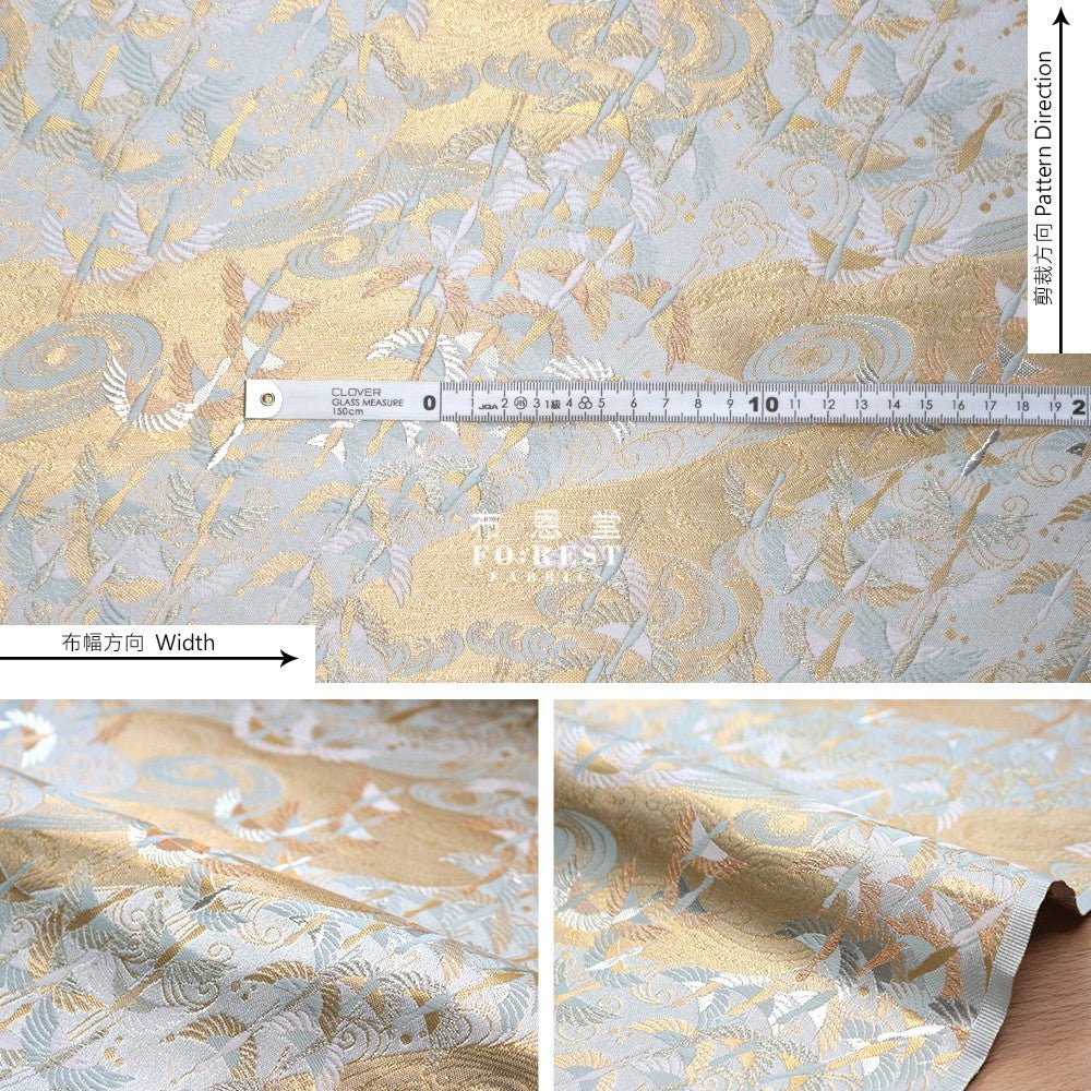 Gold Brocade - In the sky fabric SLIVER - FO:REST Fabric 布恩堂Liberty fabrictana lawnjapanese fabricykk zipper