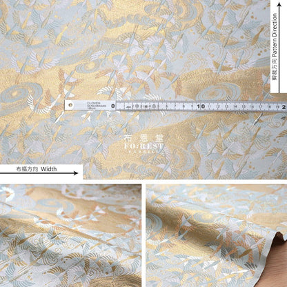 Gold Brocade - In the sky fabric SLIVER - FO:REST Fabric 布恩堂Liberty fabrictana lawnjapanese fabricykk zipper