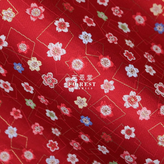 Gold Brocade - modern Sakura fabric Red - FO:REST Fabric 布恩堂Liberty fabrictana lawnjapanese fabricykk zipper