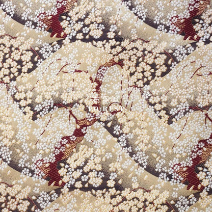 Gold Brocade - Mount Fuji sakura 遠山櫻 fabric Gold - FO:REST Fabric 布恩堂Liberty fabrictana lawnjapanese fabricykk zipper