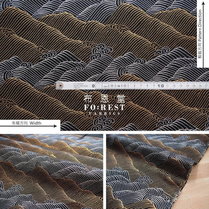 Gold Brocade - Mountain fabric - FO:REST Fabric 布恩堂Liberty fabrictana lawnjapanese fabricykk zipper