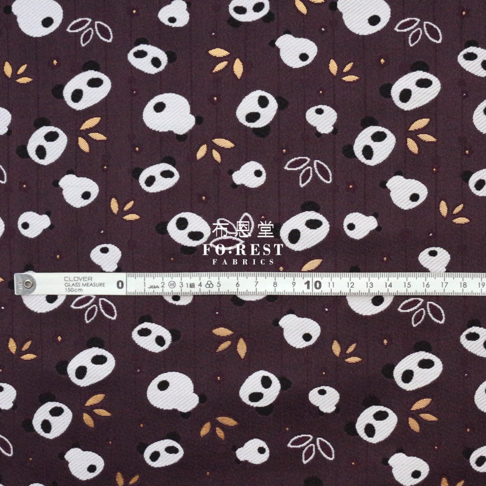 Gold Brocade - Panda Fabric Darkpurple Polyester