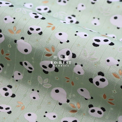 Gold Brocade - Panda fabric LT.Green - FO:REST Fabric 布恩堂Liberty fabrictana lawnjapanese fabricykk zipper