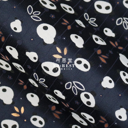 Gold Brocade - Panda Kinran Fabric Navy Polyester