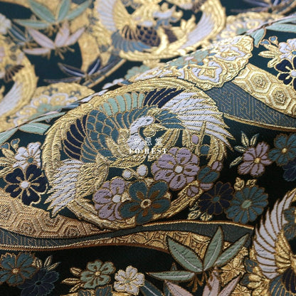 Gold Brocade - Phoenix鳳凰 fabric PURPLE - FO:REST Fabric 布恩堂Liberty fabrictana lawnjapanese fabricykk zipper