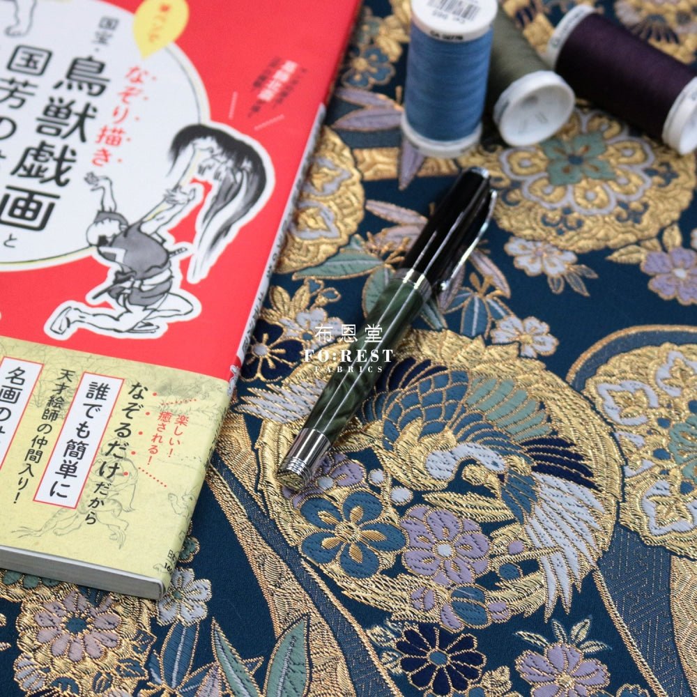 Gold Brocade - Phoenix鳳凰 fabric PURPLE - FO:REST Fabric 布恩堂Liberty fabrictana lawnjapanese fabricykk zipper
