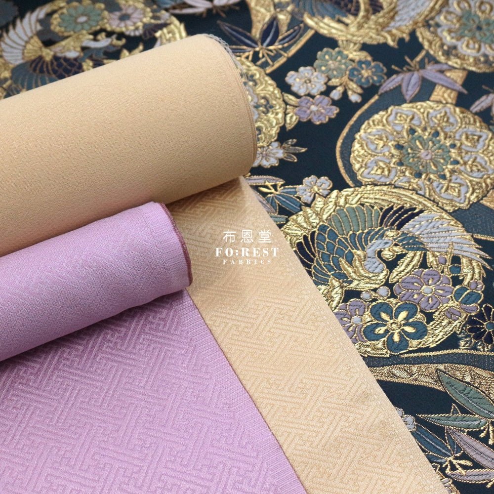 Gold Brocade - Phoenix鳳凰 fabric PURPLE - FO:REST Fabric 布恩堂Liberty fabrictana lawnjapanese fabricykk zipper